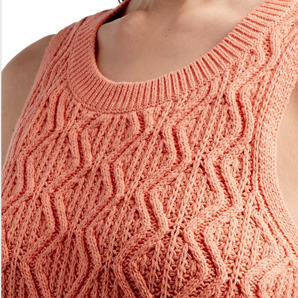 AB Studio Coral Knit Tank Top